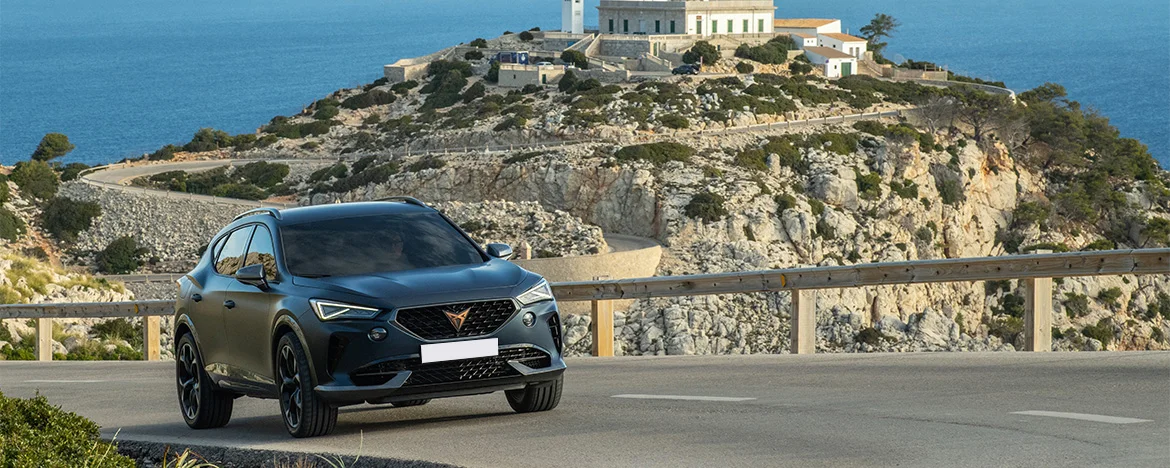 Cupra Formentor driving on Cap De Formentor