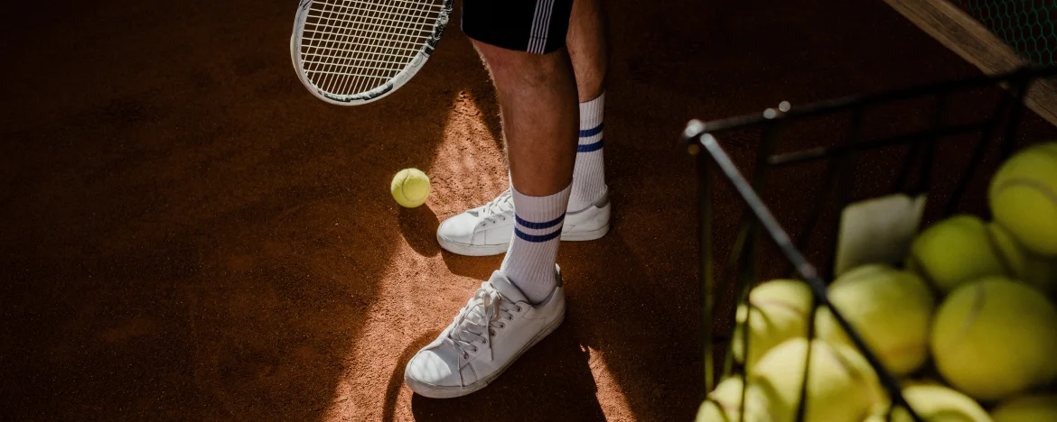 Man on tennis court 