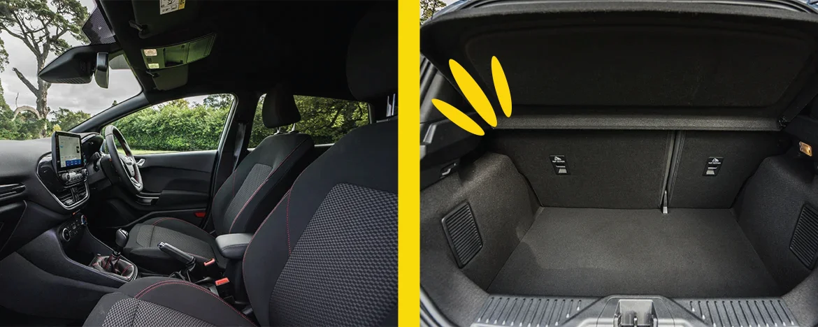 Ford Fiesta ST-Line interior and boot