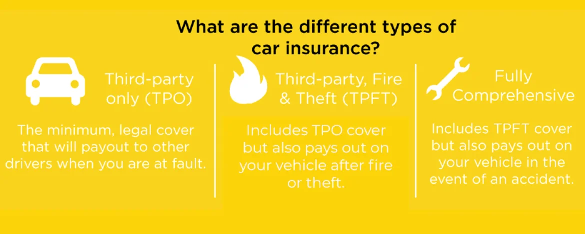 What are the different types of car insurance infographic by Carparison