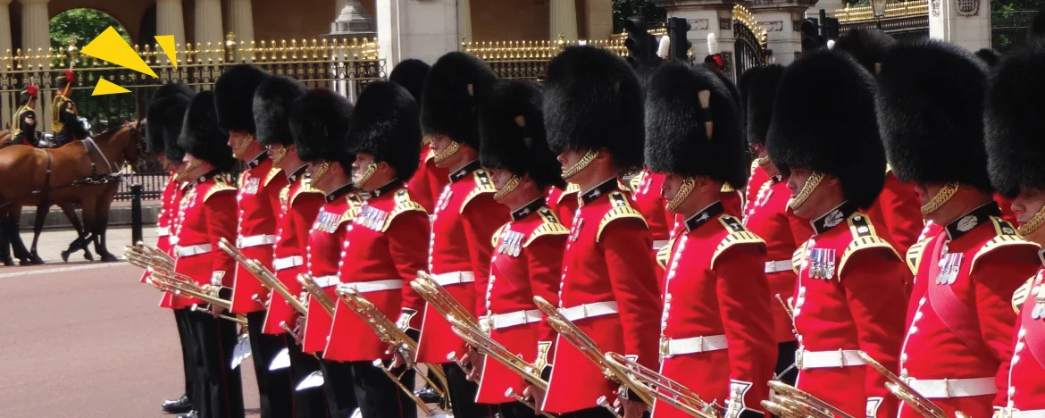 Foot guards at parade rest