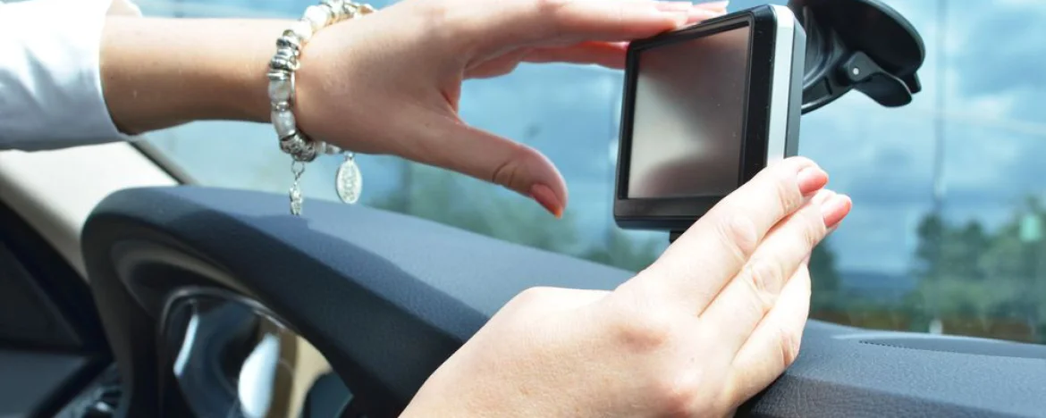 setting up a sat nav in a car