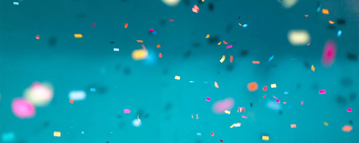 Colourful confetti in the air