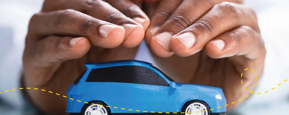 Hand protecting small car toy