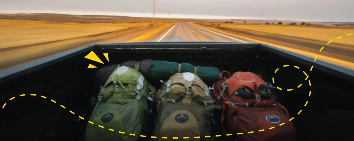 Bags in back of truck