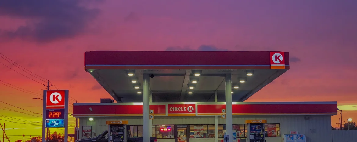 Petrol station at night 