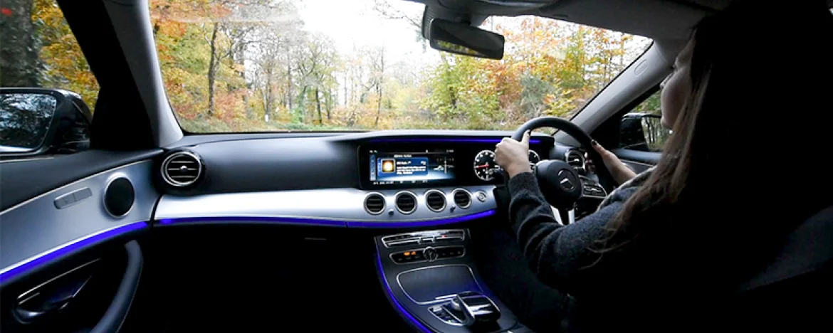 Woman behind the wheel of Mercedes-Benz E-Class