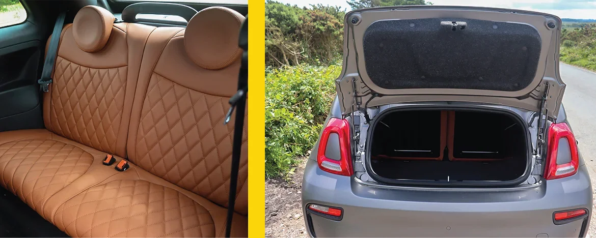 Abarth 595 boot and seats