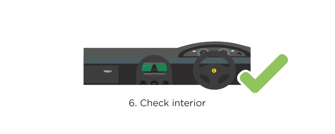 Inspect the car interior