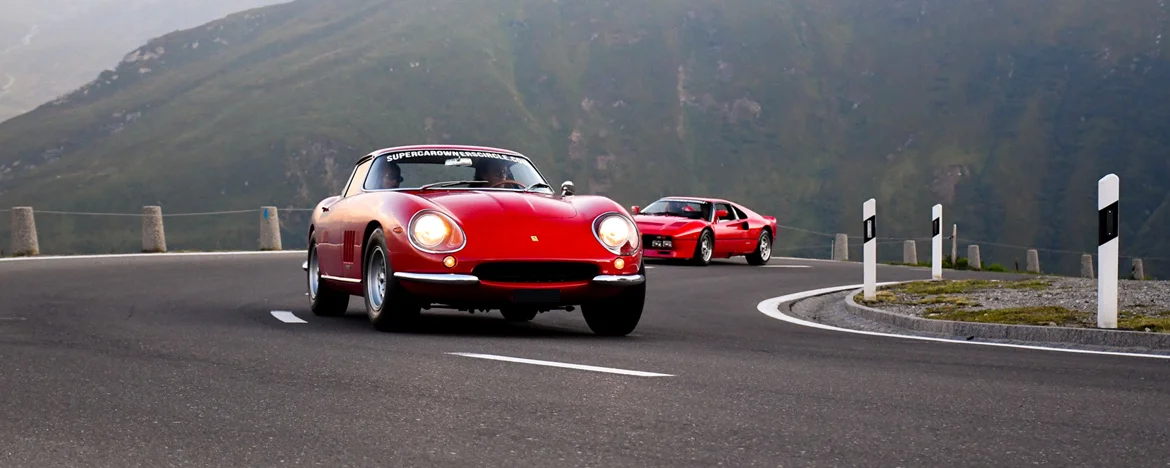 Vintage Ferrari on a road