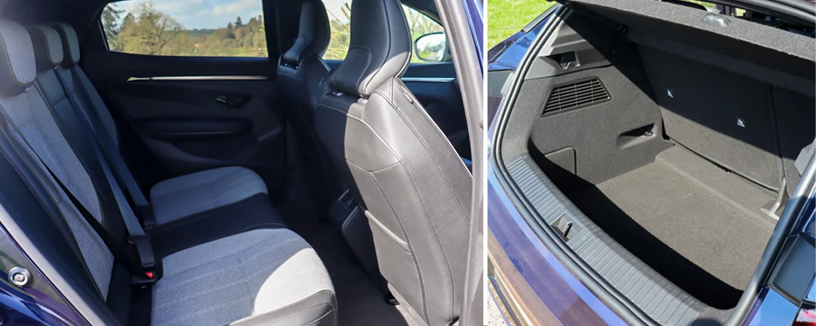 Renault Megane E-Tech boot space and rear seats