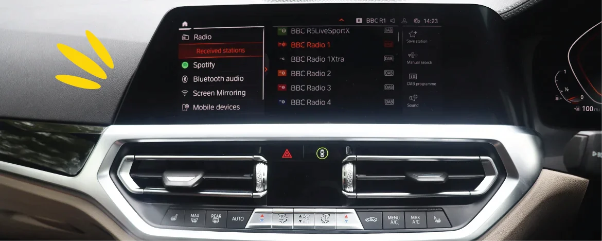 BMW 4 Series screen