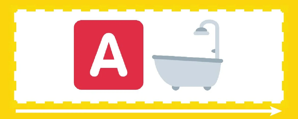 A and bath emoji