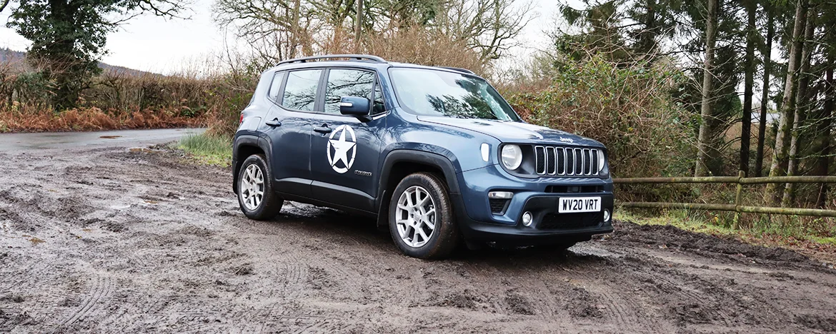 Jeep Renegade parked off-road