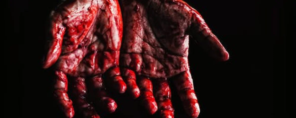 A pair of hands covered in blood
