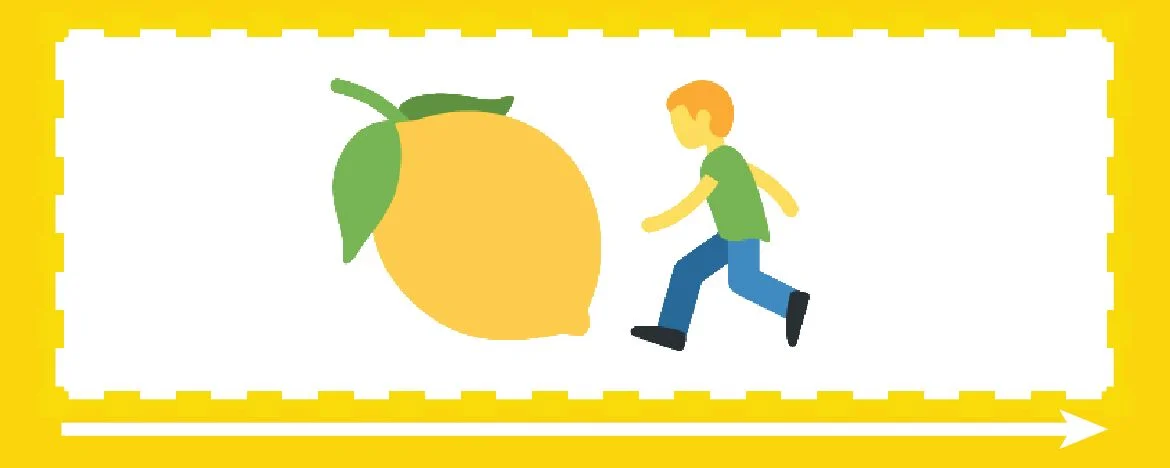 Lemon and running emoji
