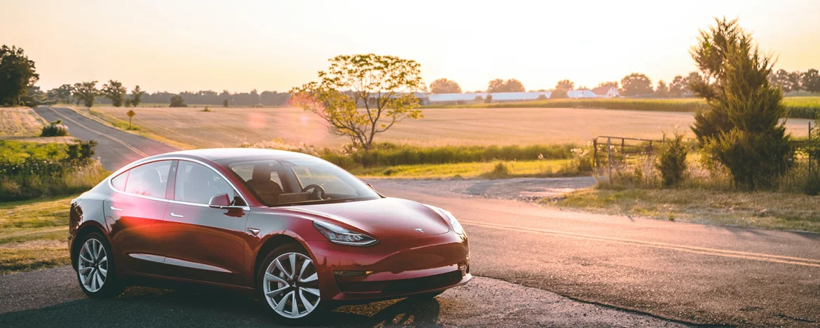 Electric car in the countryside