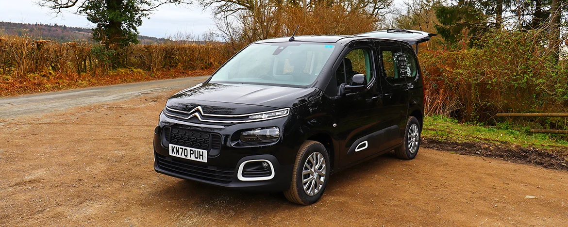 Citroen Berlingo parked with the boot open