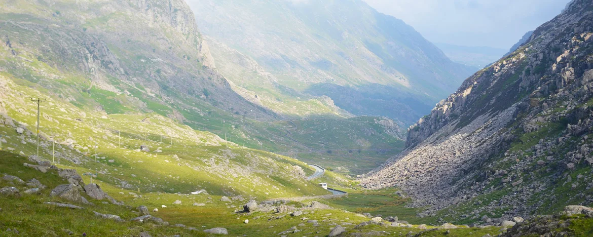 Road through Llanberis Pass, Wales