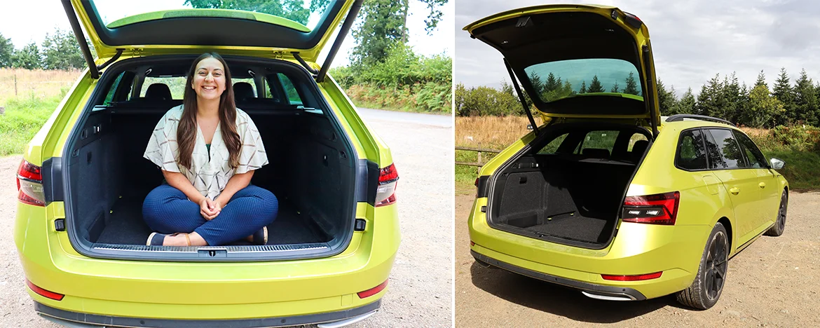 woman sat in boot