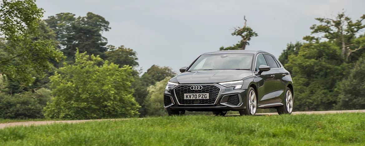 Audi A3 TFSI 40 driving down hill