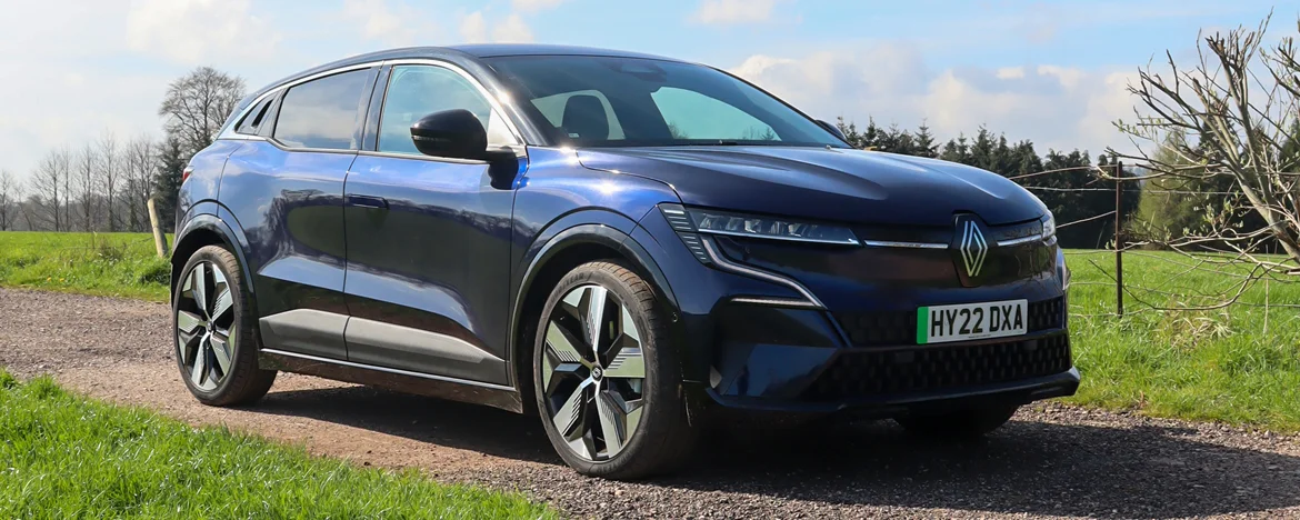 Renault Megane E-Tech parked on country lane