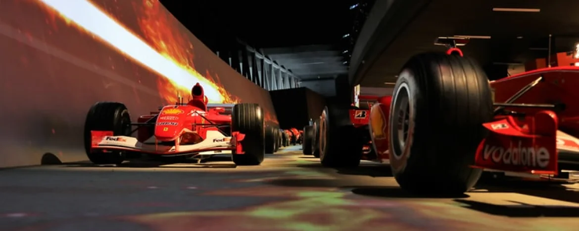 F1 cars racing