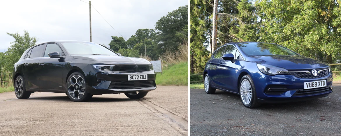 A comparison between the 2022 Vauxhall Astra and 2019 Vauxhall Astra