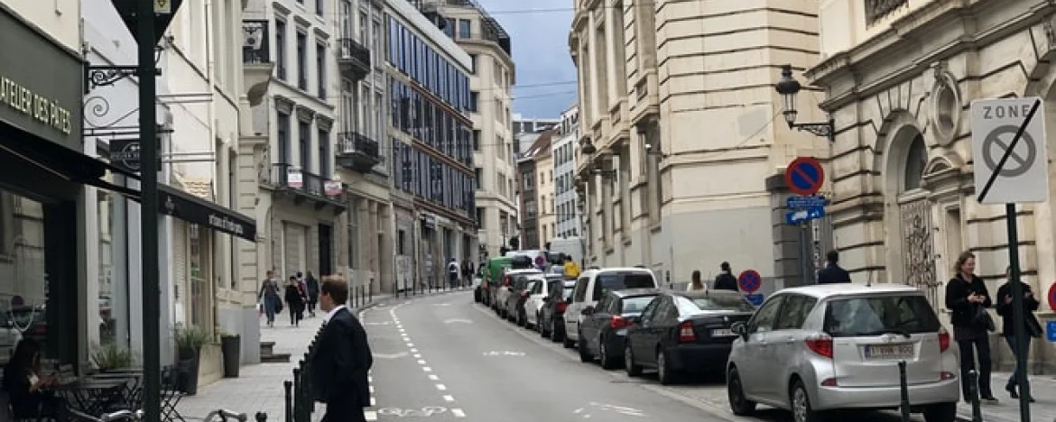 Cars parked on a street