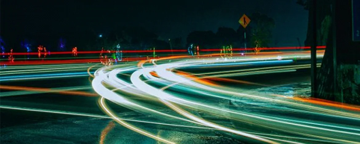 busy road at night