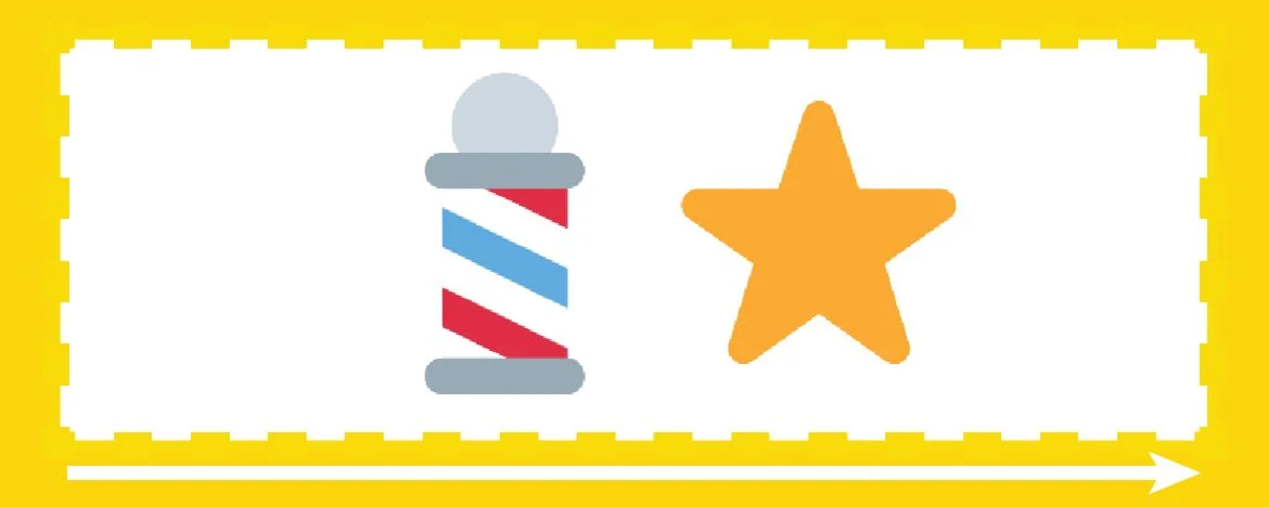 Barbers pole and star emoji