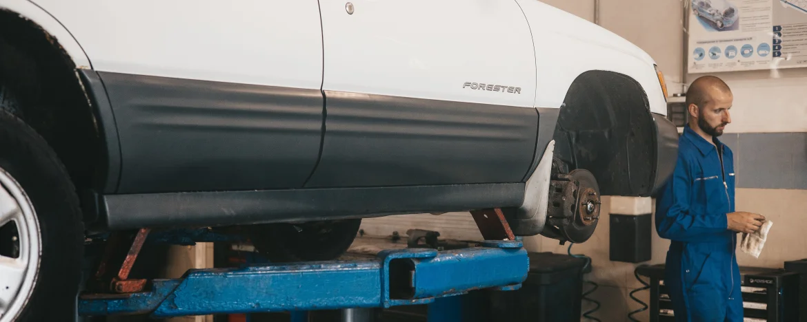 Engineer changing a tyre