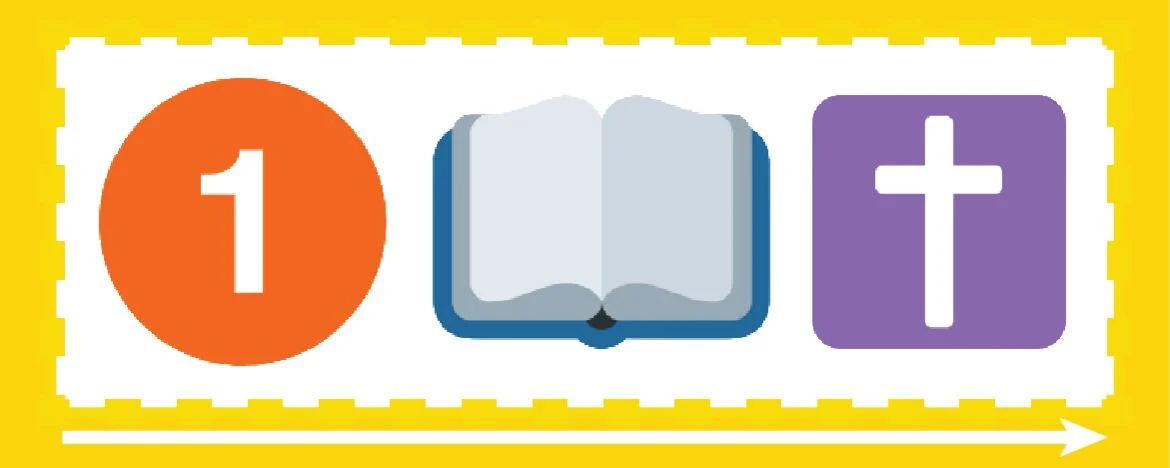 One, book, and cross emojis