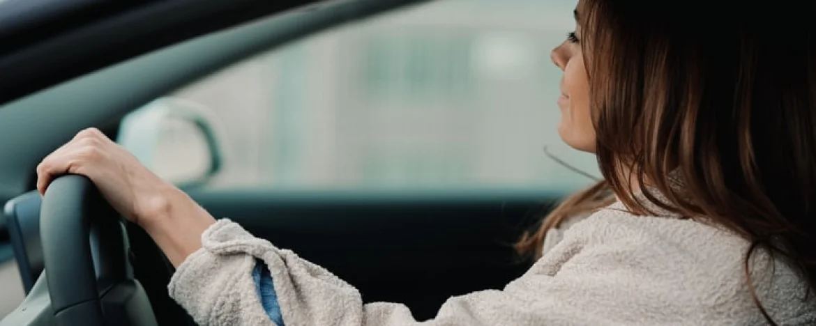 Woman driving a car