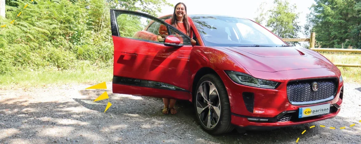 Jaguar I-PACE with woman