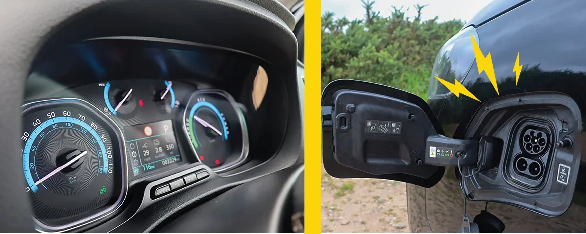 Vauxhall Vivaro-e Life dash and charging port