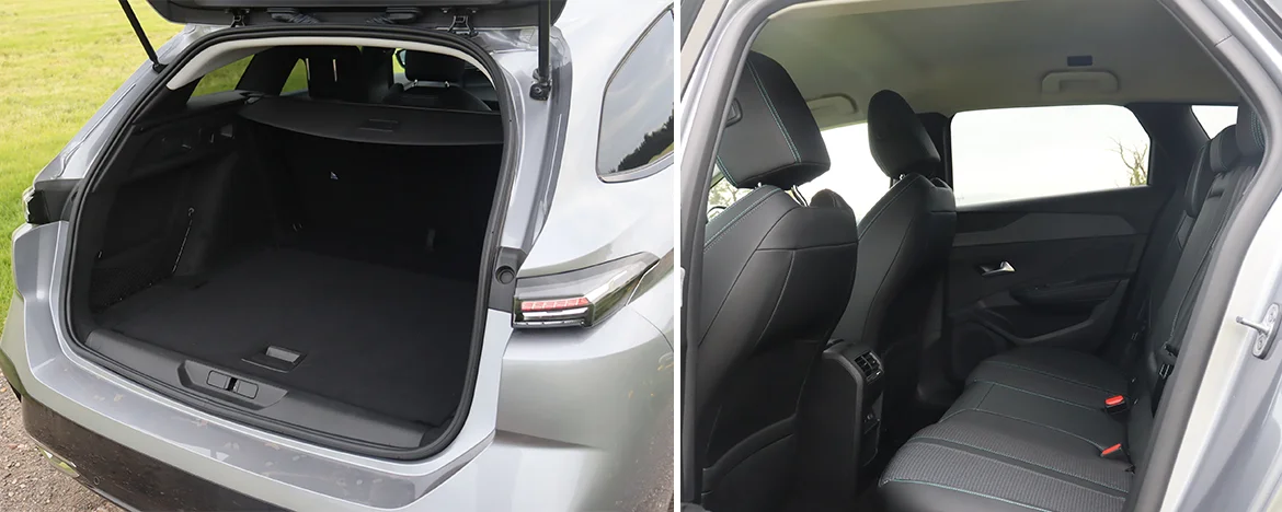 Peugeot 308 SW boot space and rear seat space