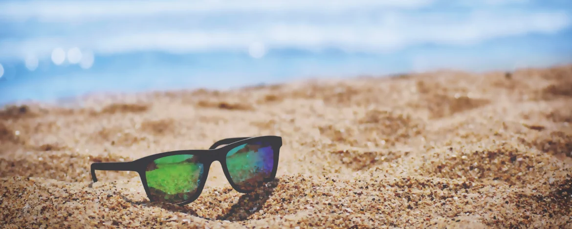 Sunglasses on the beach 