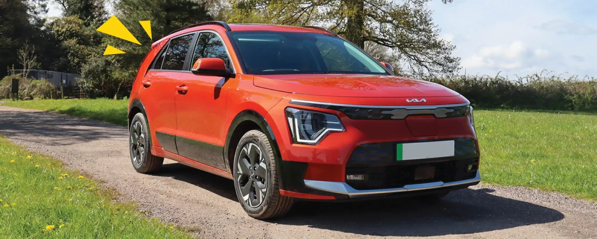 Kia Niro EV parked on country road