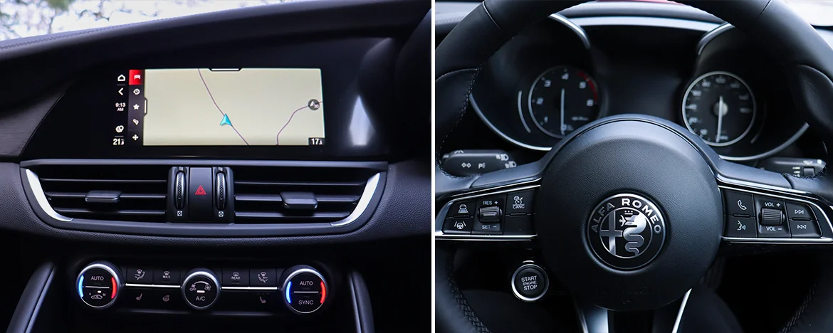 Touchscreen and steering wheel