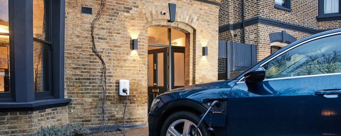 Audi e-Tron charged by the Hive EV home charger