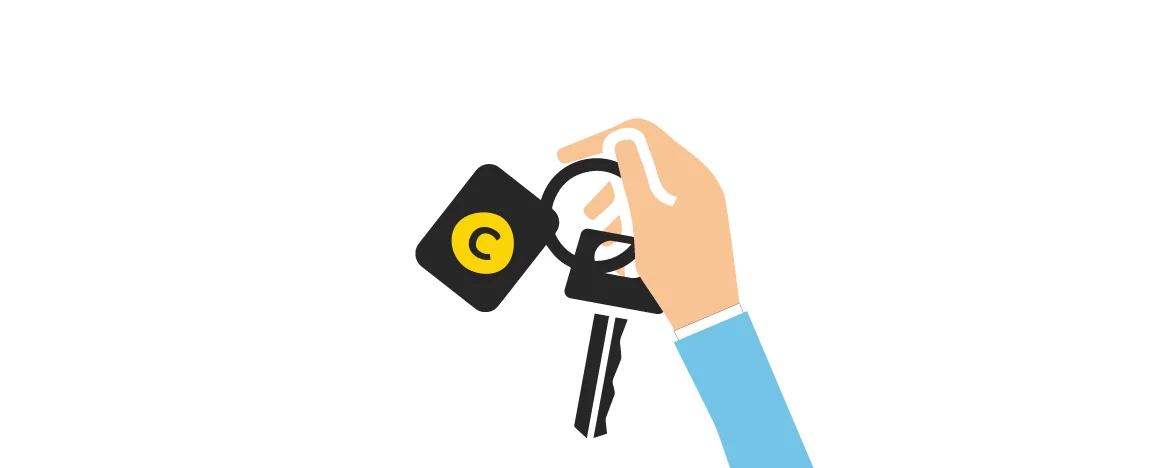 Hand with keys graphic