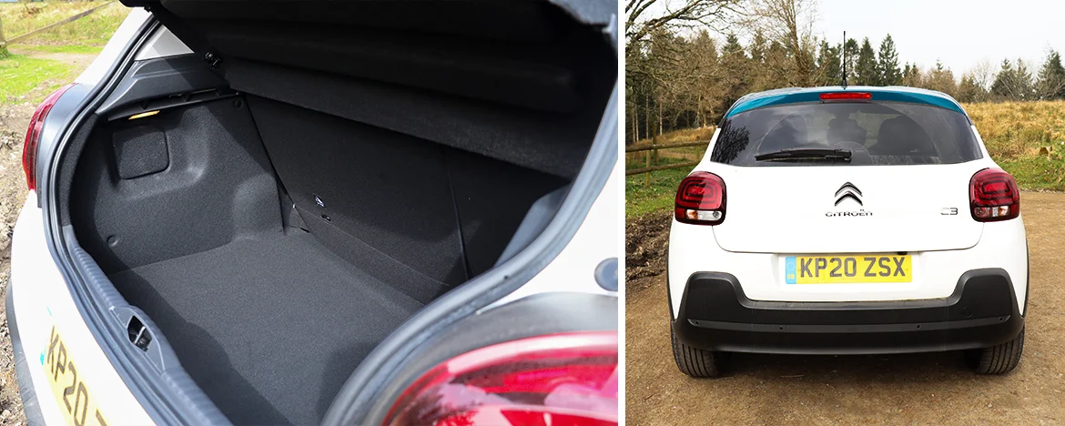 Citroen C3 rear view and boot space
