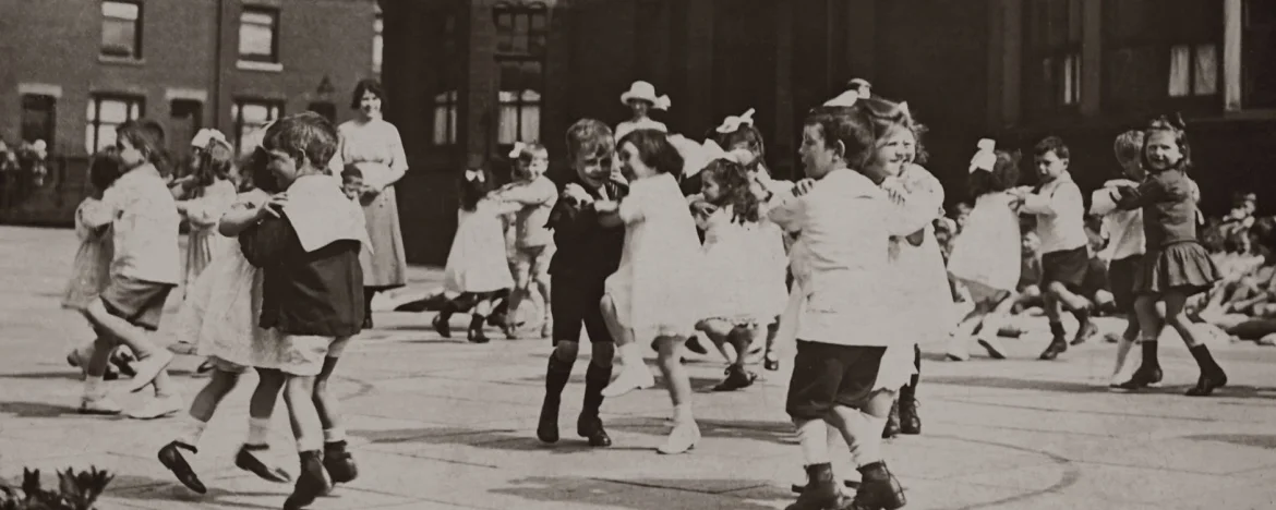 Children dancing and playing