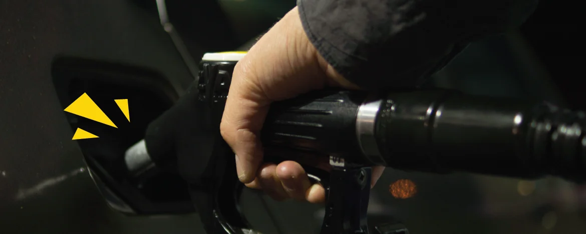 handing using fuel pump to fill up