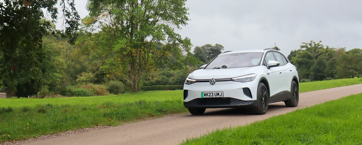 Volkswagen ID.4 driving along country road