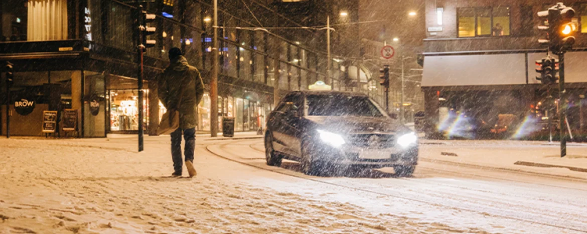 car driving in snow