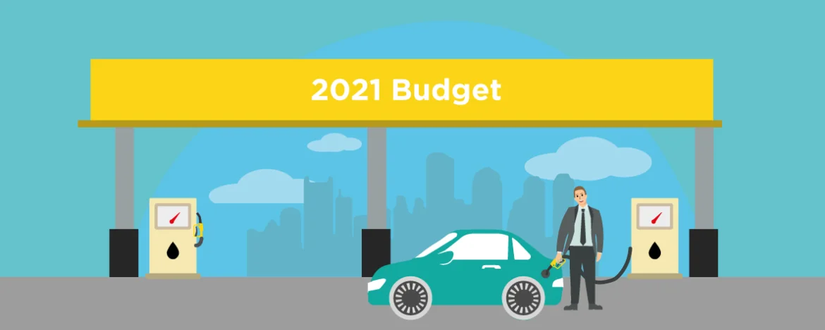 2021 Budget fuel station graphic
