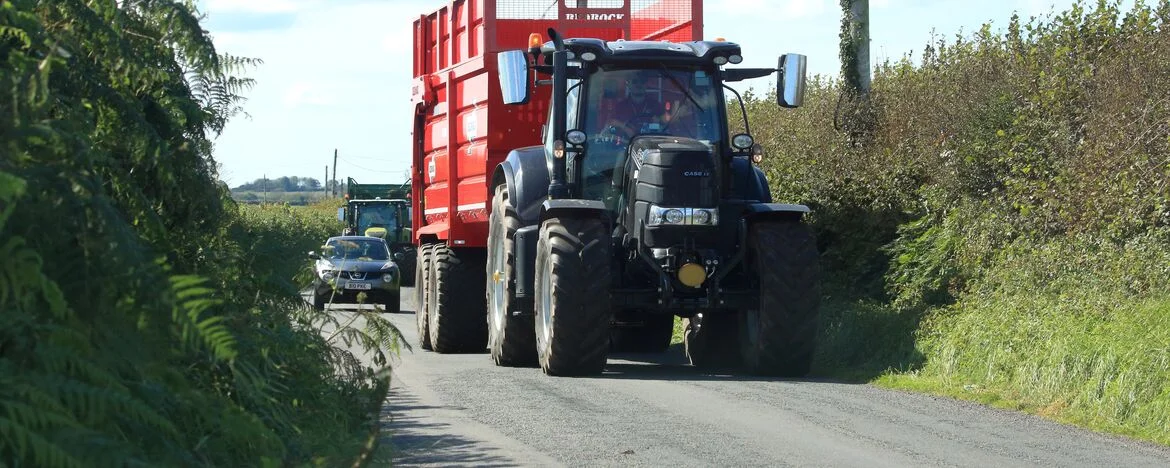 Tractor hogging country lane
