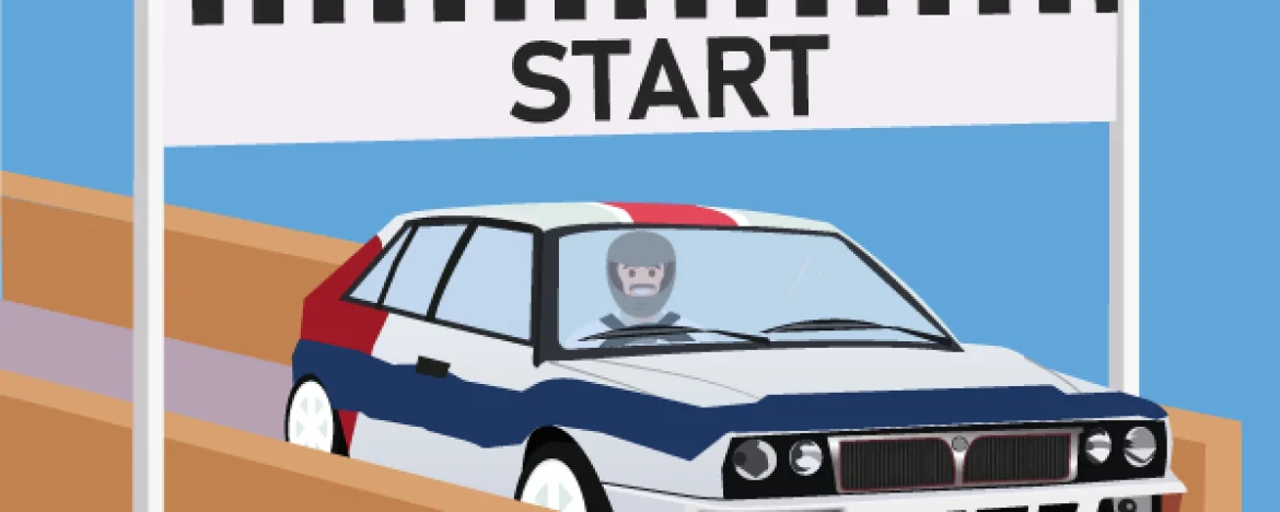 Carparison's Andy in a rally car